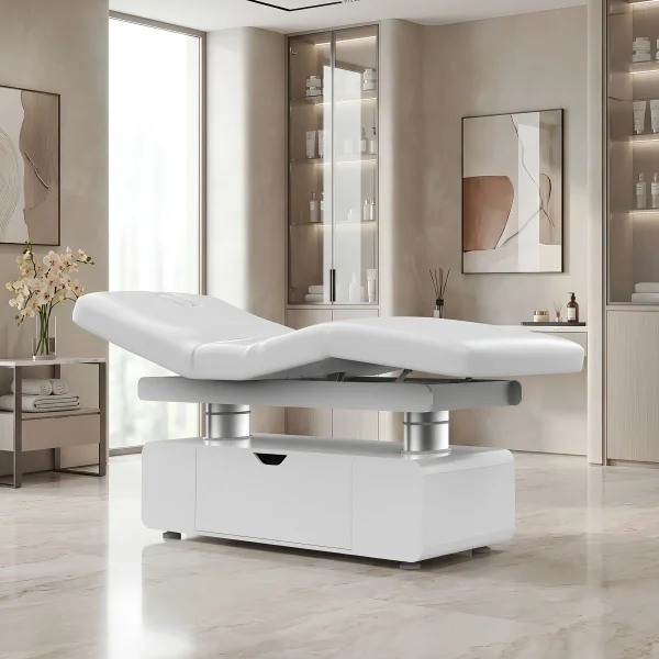 Lettino da Massaggio Riscaldato Elettrico per Trattamenti di Estetica Centro Benessere e Spa con LED